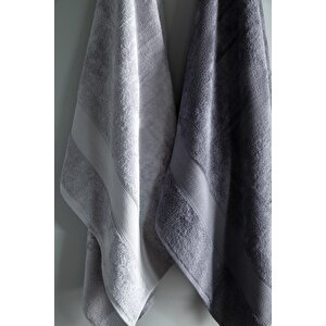 90x150 4lu Havlu Seti Lotus Gri-antrasit - Banyo Seti̇