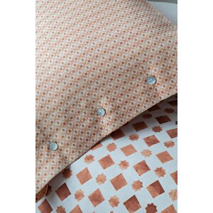 King Size Tencel Baskılı Nevresi̇m Takimi Terra Terracota - Nevresim
