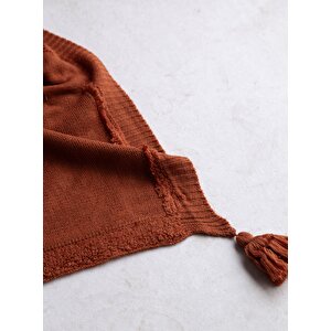Çi̇ft Ki̇şi̇li̇k Trikolu Battaniyeli Set Stampino Terracotta - Nevresim