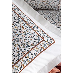 Çi̇ft Ki̇şi̇li̇k Trikolu Battaniyeli Set Stampino Terracotta - Nevresim