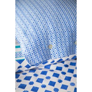 King Size Tencel Baskili Nevresi̇m Takimi Terra Indigo - Nevresim