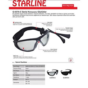 Yüksek Kalite Şeffaf Koruyucu Gözlük G-037a-c