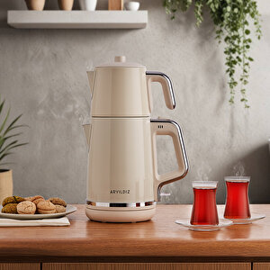 Aryıldız Tea Style Çay Makinesi Krem