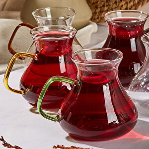 Perotti ehl-i Keyf Luster Renkli 6'lı Çay Bardağı Seti 200 Ml