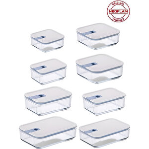Perfect Seal 8 Parça Cam Saklama Kabı Bej