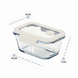 Fika Glace Vakumlu Cam Saklama Kabı  460 Ml Bej