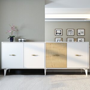 Very 180 Cm Konsol (kx180) Beyaz-safirmeşe Beyaz-Safir Meşe