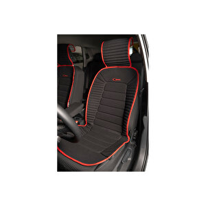 Opel Tigra Lüx Oto Koltuk Minderi Ön 2'li Set Bumerang Serisi Si̇yah Kirmizi