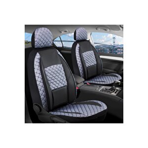 Subaru Forester Yeni Lüx Yarı Deri Oto Koltuk Kılıfı Ön Arka Takım Alpine Serisi Si̇yah Füme