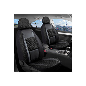 Seat Toledo Lüx Yarı Deri Oto Koltuk Kılıfı Ön Arka Takım Alpine Serisi Si̇yah