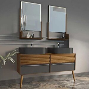 Pareja Banyo Dolabı 140 Cm Meşe-antrasit