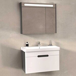 Olimpia Banyo Dolabı 80 Cm Antrasit-beyaz