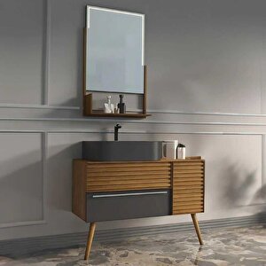 Zelena Banyo Dolabı 100 Cm Meşe-antrasit