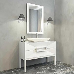Omente Banyo Dolabı 100 Cm Beyaz