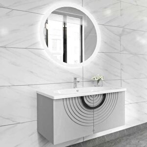 Aquanil Oriz Banyo Dolabı 80 Cm Gri