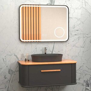 Casse Banyo Dolabı 100 Cm Antrasit-kayın
