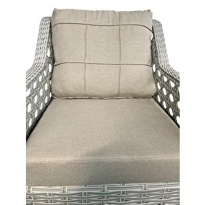 Ronda 3+1+1+2puf+masa Rattan Bahçe Balkon Mobilyası,VİZON Açık Vizon