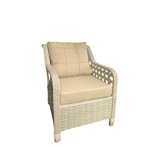 Ronda 3+1+1+2puf+masa Rattan Bahçe Balkon Mobilyası,VİZON Açık Vizon