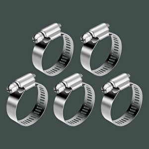 Hortum Kelepçesi Tork Ayarlı 23x35 Mm Paslanmaz Çelik Boru Metal Kelepçe Ayarlanabilir Klips 5 Adet