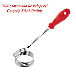 Hortum Kelepçesi Tork Ayarlı 13x19 Mm Paslanmaz Çelik Boru Metal Kelepçe Ayarlanabilir Klips 5 Adet
