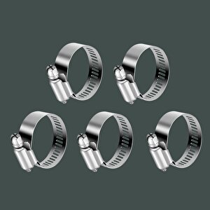 Hortum Kelepçesi Tork Ayarlı 13x19 Mm Paslanmaz Çelik Boru Metal Kelepçe Ayarlanabilir Klips 5 Adet