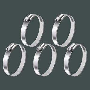 Hortum Kelepçesi Tork Ayarlı 28x48 Mm Paslanmaz Çelik Boru Metal Kelepçe Ayarlanabilir Klips 5 Adet