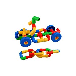 King Kids Tekerlekli Boru Lego 72 Parça