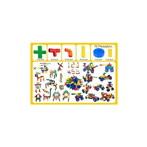 King Kids Tekerlekli Boru Lego 72 Parça