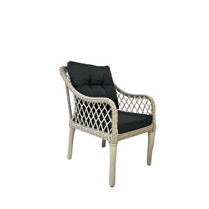 Alümi̇nyum Hi̇sarönü 3+1+1+masa Rattan Bahçe Balkon Mobi̇lyasi,koyu gri