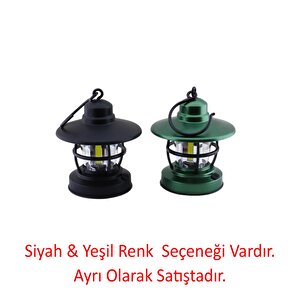 Kamp Lambası Pilli Ledli Beyaz Işıklı El Feneri Işıldak Portatif Taşınabilir Küçük Gece Lamba Yeşil