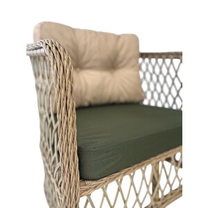 Tire 2 1 1 Masa Bahçe Balkon Mobilyası,bambu-yeşil