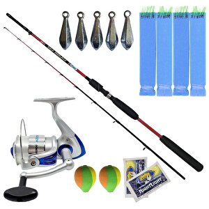 Balıkçı Tekne Seti Kendo Azurro 6000 3bb Olta Makinesi-kendo Sea Bream 1.65m Up To 150gr 2 Parça Olta Kamışı-2 Fosfor-2 Şamandıra-