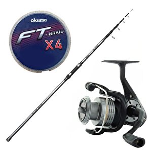 Yekoutdoor Olta Seti Okuma Alaris 390 Cm 100-200 Gr Surf Kamışı&okuma Revenger Rv-65 Olta Makinesi
