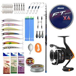 Yek Outdoor Profesyonel Hazır Olta Seti Dam Imax 3.90m 100-250gr Surf Kamışı&okuma Jaw-65 Olta Makinesi