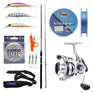 Yekoutdoor Spin Olta Seti Okuma G-power Spin 9' 270cm 7-35 Gr 2 Parça Spin Kamışı&okuma Aria-3000a Painting Silver 1bb Olta Makine