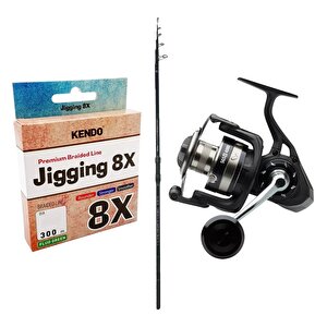 Yekoutdoor Profesyonel Olta Seti Okuma Ceymar Tele Surf 4.30m Surf Kamışı&savage Gear Sgs8 8000 Fd 8+1bb Olta Makinesi