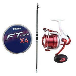 Yek Outdoor Göl Ve Deniz Oltası Okuma Revenger Tele Surf 420 Cm Surf Kamışı&okuma Wave X-8000 Olta Makinesi