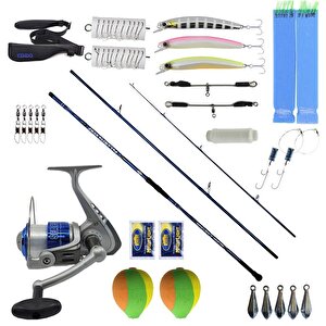 Yekoutdoor Full Takım Olta Seti Kendo Palamita Surf 420cm 250gr 3 Parça Olta Kamışı&kendo Sea Power 7000 Olta Makinesi