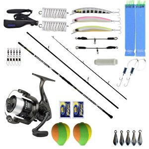 Yekoutdoor Full Takım Olta Seti Kendo Palamita Surf 420cm 250gr 3 Parça Olta Kamışı&dam Nova 7000 Fd 1bb 337m/0.40mm Olta Makinesi