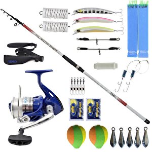 Yekoutdoor Full Takım Olta Seti Kendo Atlantic Surf 4.20m 100-250gr Olta Kamışı&kendo Oceancast 8000 3+1bb Olta Makinesi
