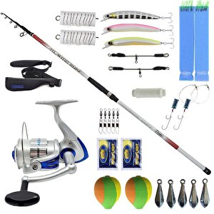 Yekoutdoor Full Takım Olta Seti Kendo Atlantic Surf 4.20m 100-250gr Olta Kamışı&kendo Azurro 6000 3bb Olta Makinesi