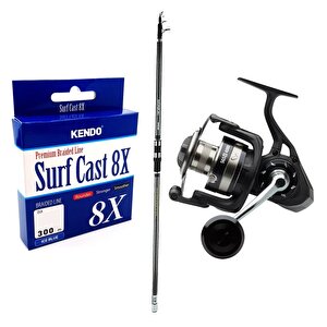 Yekoutdoor Profesyonel Olta Seti Okuma Revenger 420 Cm Surf Kamışı&savage Gear Sgs8 8000 Fd 8+1bb Olta Makinesi