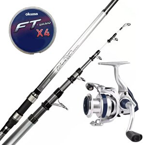 Yekoutdoor Okuma Surf Kamışı Olta Seti Okuma Wave Power Tele Surf 4.20 Cm 100-200 Gr 5 Parça Surf Kamışı&okuma Aria-6000a Painting