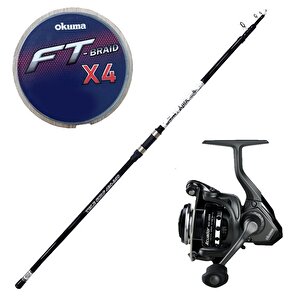 Yekoutdoor Surf Oltası Seti Okuma Aria Tele Surf 3,90 Cm 100-200 Gr Surf Kamışı&okuma Acuador Acu-5000a 3+1bb Olta Makinesi