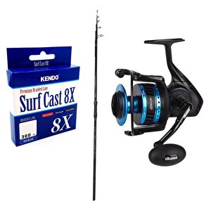 Yekoutdoor Profesyonel Olta Seti Okuma Ceymar Tele Surf 4.30m Surf Kamışı&okuma Azores Zxp-8000 Olta Makinesi