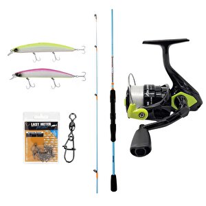 Yekoutdoor Okuma Spin Olta Seti Okuma Fuel Spin 2,44 Cm 15-40 Gr 2 Parça Spin Kamışı&okuma Fin Chaser X Fnx-40ng Blue 1bb Olta Mak