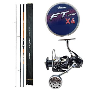 Yekoutdoor Profesyonel Olta Seti Okuma Salina Surf 14' 420 Cm 3 Parça Surf Kamışı&kendo Palamita Gn6000 4+1bb Olta Makinesi