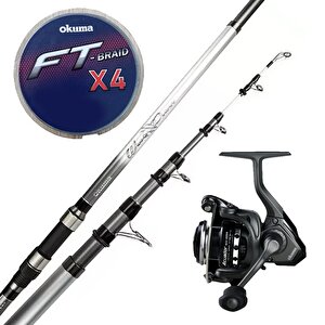 Yekoutdoor Surf Oltası Seti Okuma Wave Power Tele Surf 4.20 Cm 100-200 Gr 5 Parça Surf Kamışı&okuma Acuador Acu-5000a 3+1bb Olta M