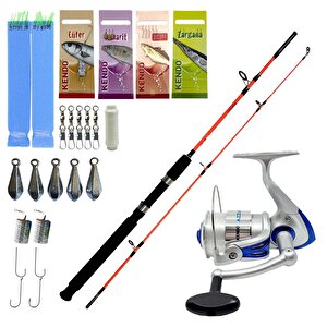 Yekoutdoor Tekne Olta Seti Kendo Holiday Boat 1.80m 100-250gr 2 Parça Olta Kamışı&kendo Azurro 6500 3bb Olta Makinesi