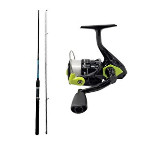 Yekoutdoor Spin Olta Seti Okuma G-power Spin 9' 270cm 7-35 Gr 2 Parça Spin Kamışı&okuma Fin Chaser X Fnx-40ng Green 1bb Olta Makin